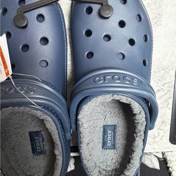 CROCS Unisex Navy Blue Fleece-Lined Clog Size m7/w9 - Picture 7 of 8